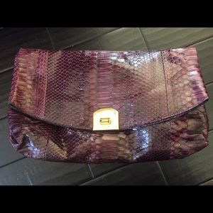 Oversized Sergio Rossi python clutch